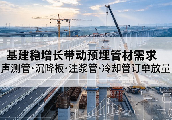 桦川基建稳增长带动预埋监测管材需求，声测管、沉降板、注浆管订单持续放量